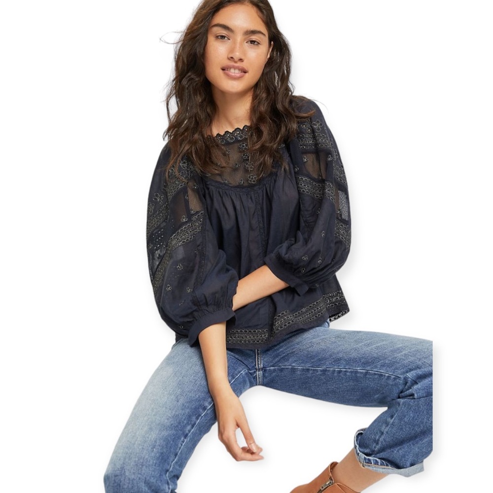 Anthropologie Jaslyn Embroidered Blouse